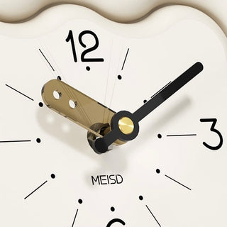 Cream Color Chubby Horizontal Wave Clock Table Clock