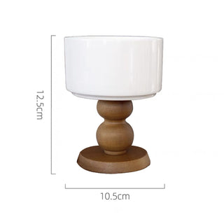Wood Legged Ceramic Mini Trinket Box