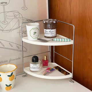 Desktop Two-Tier Storage Rack 2 Types  White
