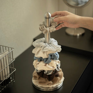 Stainless steel hair accessory storage stand scrunchie holder kitchen paper holder silver