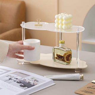 Acrylic Cloud-Shaped Two-Tier Rack  Cosmetic Storage Tray