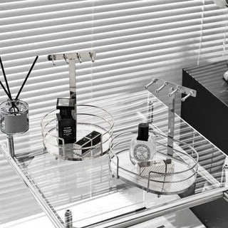 Clear Stripe Pattern Stand Tray  Storage Tray for Small Items
