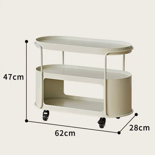 Castered Oval Iron Open Storage Side Table