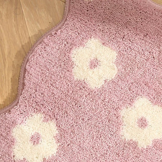 Wave Flower Absorbent Bath Mat 50x80 Door Entrance Mat Non-Slip