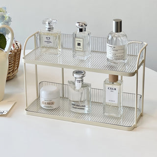 Striped Desktop Two-Tier Storage Rack