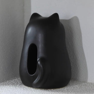 Sitting Cat Ceramic Tissue Case  Cat Tissue Box