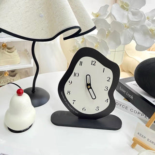 Irregular Wave Bicolor Clock  Table Clock