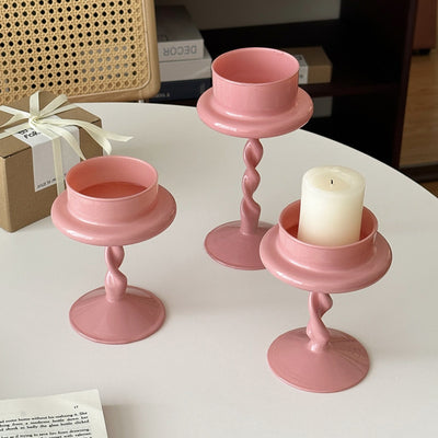 way Pink Twist Candle Holder