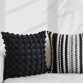 Black Mix Cushion Cover  45x45cm Monotone