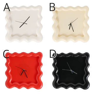 Puffy Frame Square Wave Clock  Wall Clock