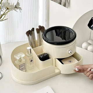 360 Degree Rotating Monotone Drawer Storage Cosmetic Box  Multi-purpose Rack