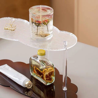 Acrylic Cloud-Shaped Two-Tier Rack  Cosmetic Storage Tray
