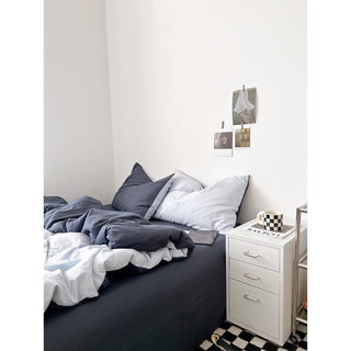 Blue Two-Tone Solid Color Duvet Cover Set