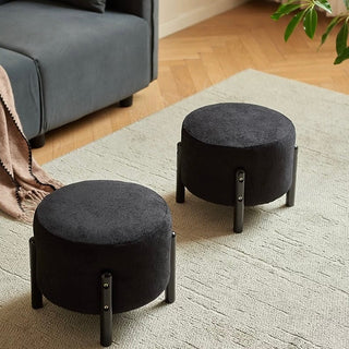 Compact Round Stool with Legs  Ottoman Chair Round Stool for Entryway