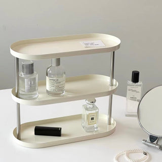 Monotone Oval Tray Three-Tier Storage Rack