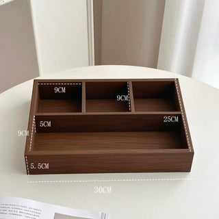 Thin Wood Divider Shallow Storage Box Cosmetics Small Item Tray