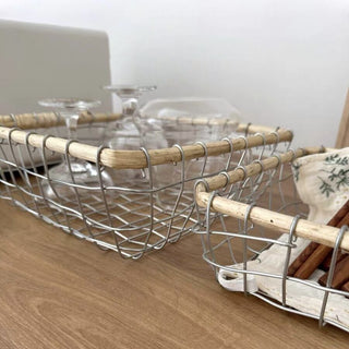 Set of 2  Iron Square Basket Storage Basket
