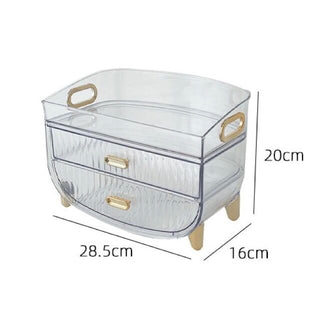Clear Gold Drawer Tray Cosmetic Box Storage