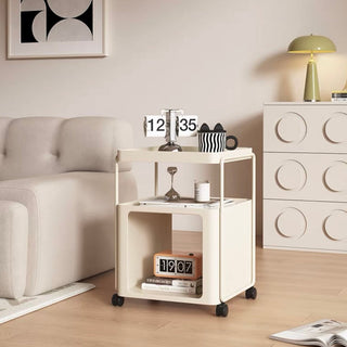 Square storage wagon with castersin  side table