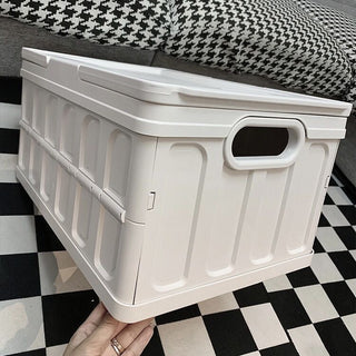 Foldable storage container with handle white