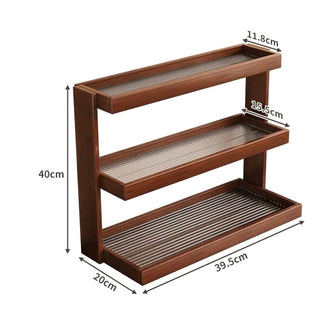 Wood Clear Acrylic Three-Tier Storage Display Rack Perfume Storage