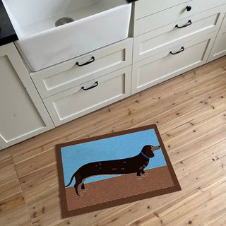 Dachshund Mix Color Door Mat 50 x 75 cm for removing mud and dogs.