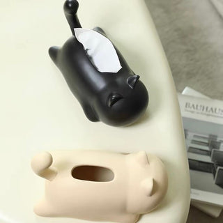 Lying Down Cat Ceramic Tissue Case  Cat Tissue Box