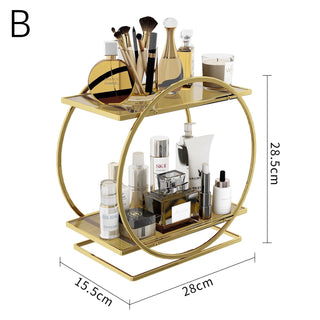 Round Frame Two-Tier Storage Rack   Perfume Storage