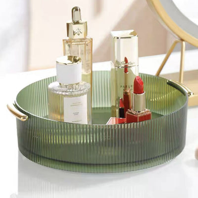 Striped Pattern 360 Degree Rotating Cosmetic Storage Tray