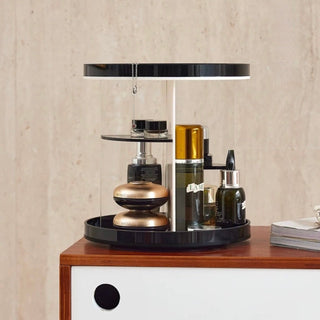 360 Degree Rotating Acrylic Round Cosmetic Storage Rack Makeup and Perfume Storage Tray