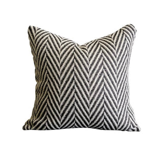 Black Herringbone Pattern Cushion Cover 45x45 Monotone