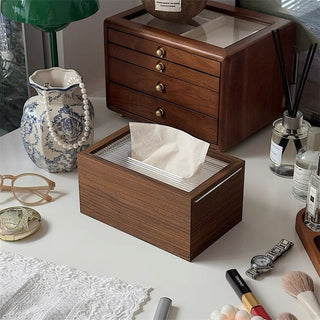 Thimble Wood Clear Acrylic Tissue Case Tissue Box