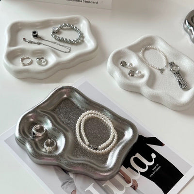 Cloud-type ceramic accessory tray 4 types in total plate