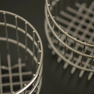 Set of 2  Stainless Steel Wire Round Baskets