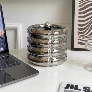 Ceramic storage box with lid brush standin .
