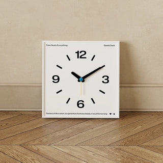 Square Frame Monotone Clock  Wall Clock