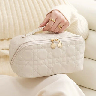 Quilted Large Capacity Cosmetic Storage Pouch  Travel Pouch