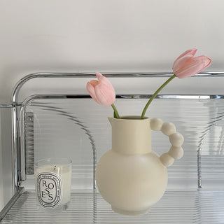 Pokopoko Ceramic Flower Vase with Handle