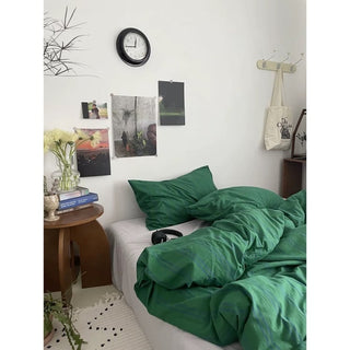 Green and Blue Stripe Duvet Cover Set