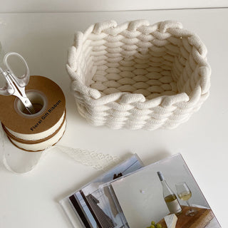 Rope braided small storage basket