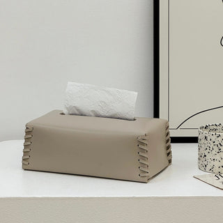 Side Stitch Faux Leather Tissue Case