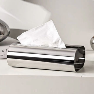 Stainless steel wave tissue case silver