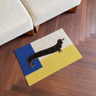 Dachshund Mix Color Door Mat 50 x 75 cm for removing mud and dogs.
