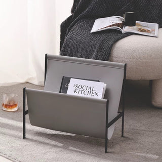 PU Leather Black Frame Magazine Rack  Storage