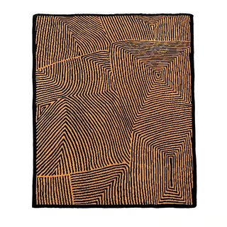 Orange Black Geometric Pattern Knit Blanket 120 x 160cm Lap Blanket