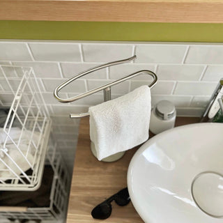 S-shaped stainless steel accessory stand storage towel rack silver