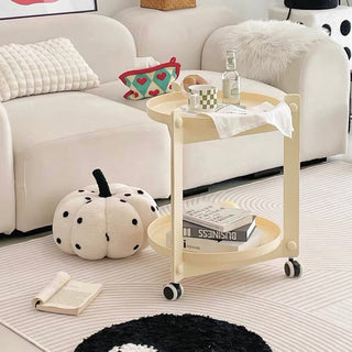 Round Tray Tier Side Table Storage Wagon