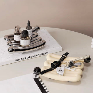 Unique Design Ceramic Chubby Tray  Storage