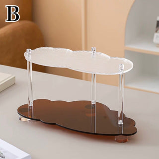 Acrylic Cloud-Shaped Two-Tier Rack  Cosmetic Storage Tray