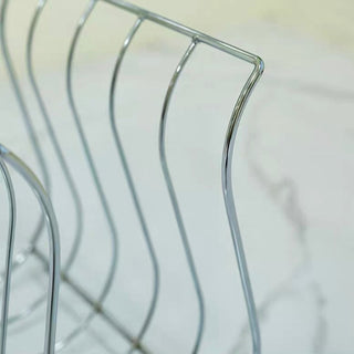 Iron Legged Wire Wave Magazine Rack Storage Silver